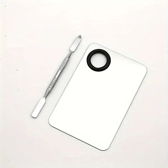 Stainless Steel Beauty Makeup Mixing Palette With Spatula - Picture 4 of 9